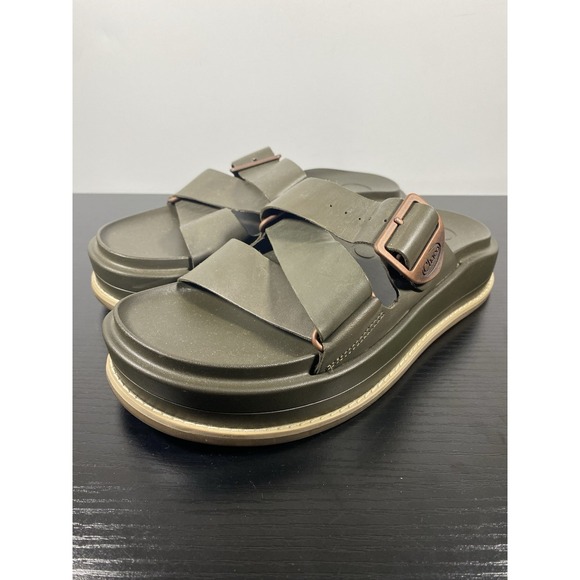 Chaco Townes Slide Straps Sandal Olive Green Casual Outdoor 7 - Picture 1 of 8